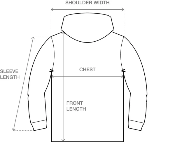 Essentials Hoodie Size Chart