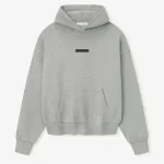 Fleece Light Grey ESSENTIALS Hoodie