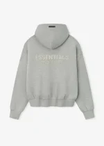 Fleece Light Grey ESSENTIALS Hoodie