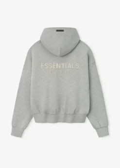 Fleece Light Grey ESSENTIALS Hoodie