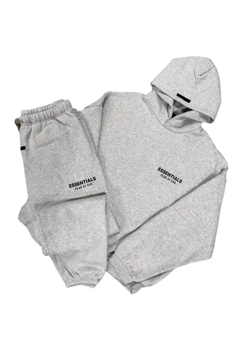 Light Heather Grey ESSENTIALS Tracksuit Set Light Heather Grey ESSENTIALS Tracksuit