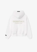 Kids Classic Zip Up White ESSENTIALS Hoodie