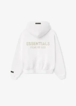 Kids Classic Zip Up White ESSENTIALS Hoodie