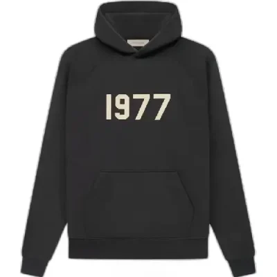 Black 1977 Essentials Hoodie iron