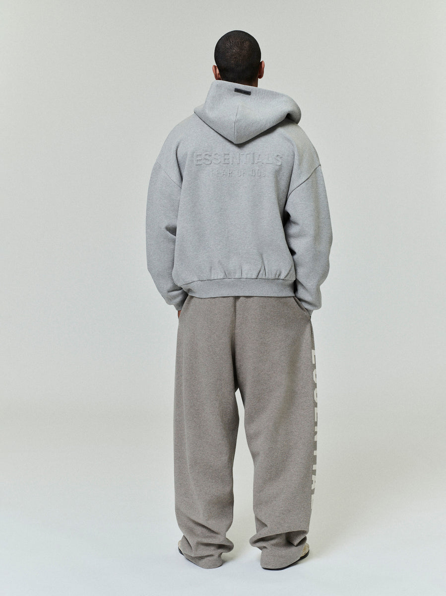 ED1SP25_ZIP-UP_GREY_2210_3a8ab9cf-3bd8-46f5-8f56-7e061a530e0a_x600@2x-1.jpg Embossed 90s Fit Fleece Zip-Up Hoodie - Image 1